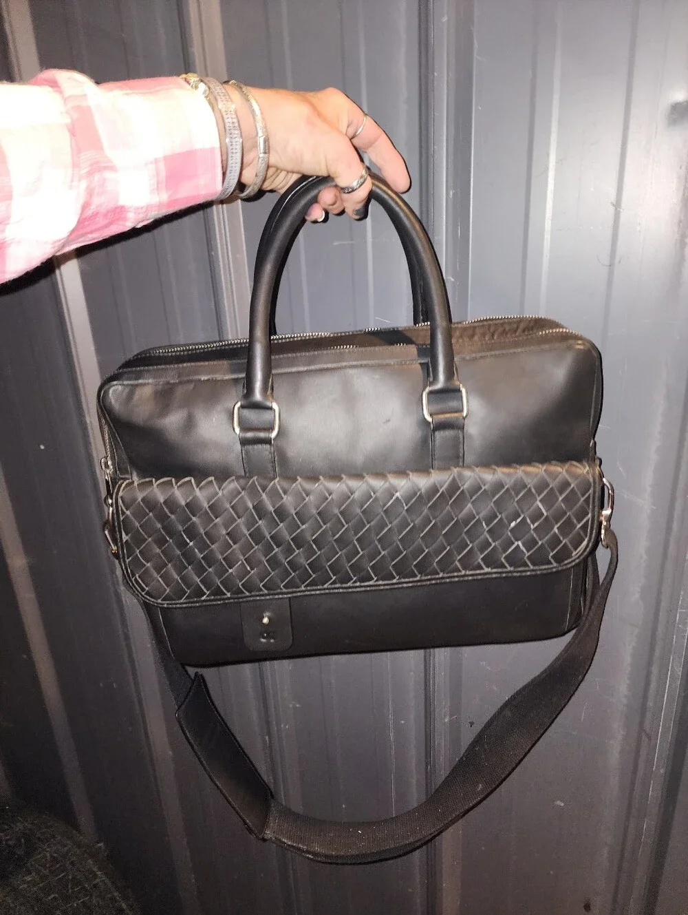 ERCO (Designed in Sweden) Genuine Top Grain Leather Briefcase Black Nice Bag!